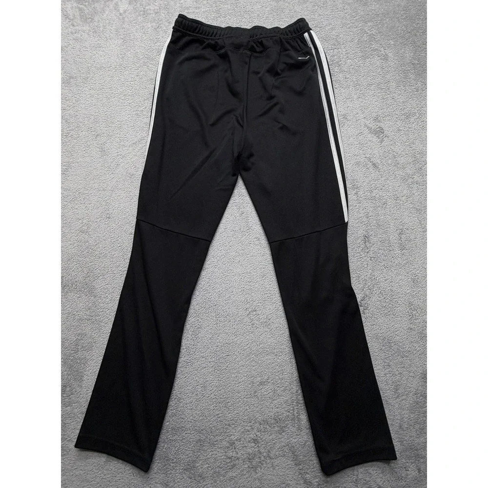 Adidas Track Pants Youth Large Black Three Stripes Ankle Zip Soccer Training‎